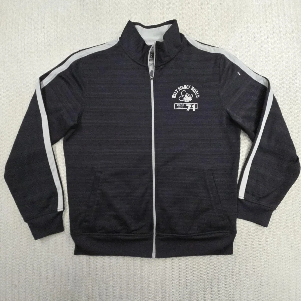 Disney Parks Track Jacket Mens‎ Medium Gray Mickey Mouse Walt Disney World